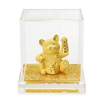 24K Yellow Gold Feng Shui Maneki Neko Lucky Cat Collectable