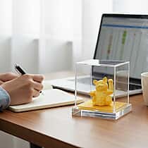 24K Yellow Gold Feng Shui Maneki Neko Lucky Cat Collectable