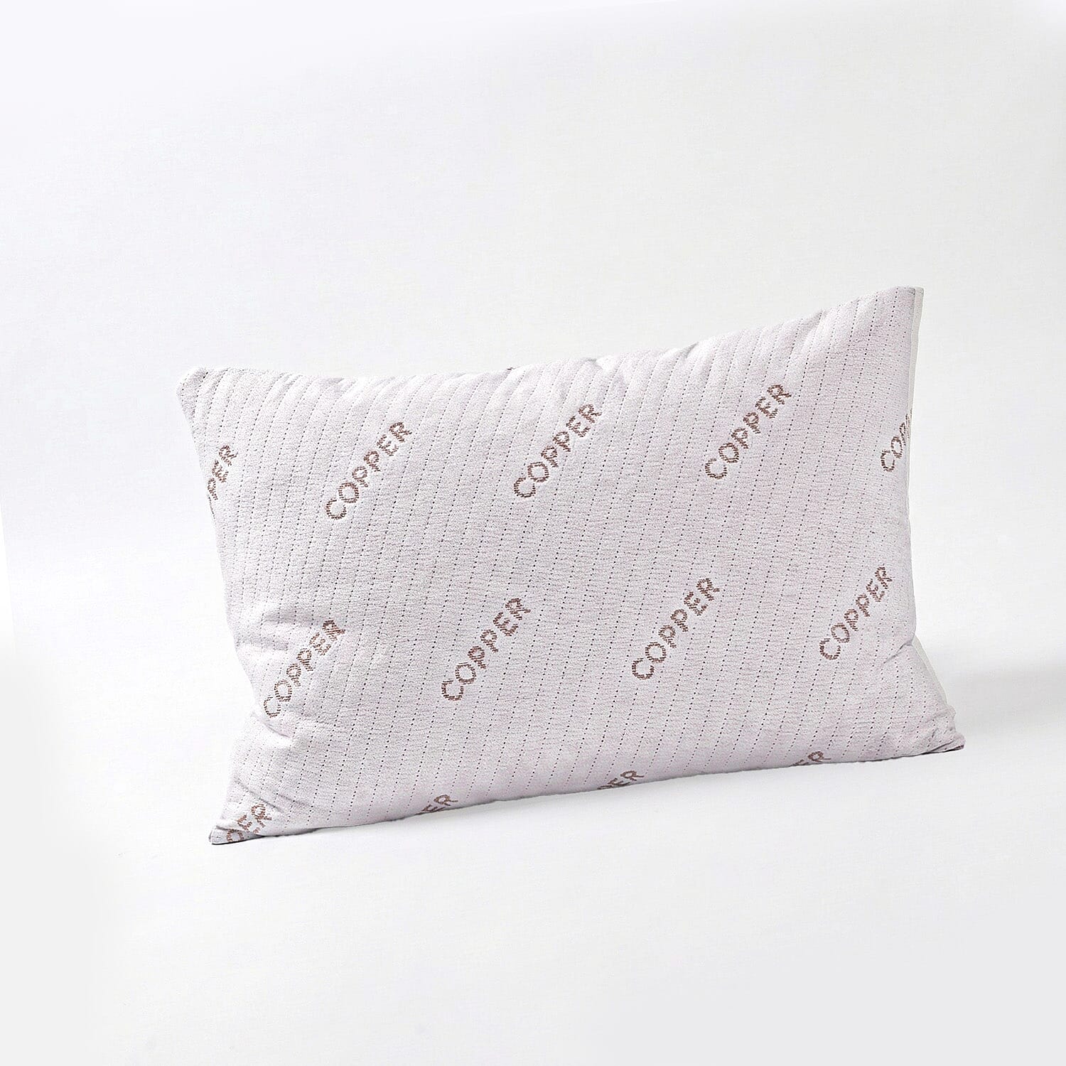 LIVMORE 220 gsm Copper Infused Pillow Cover (Size 50x1 cm) - White & Copper