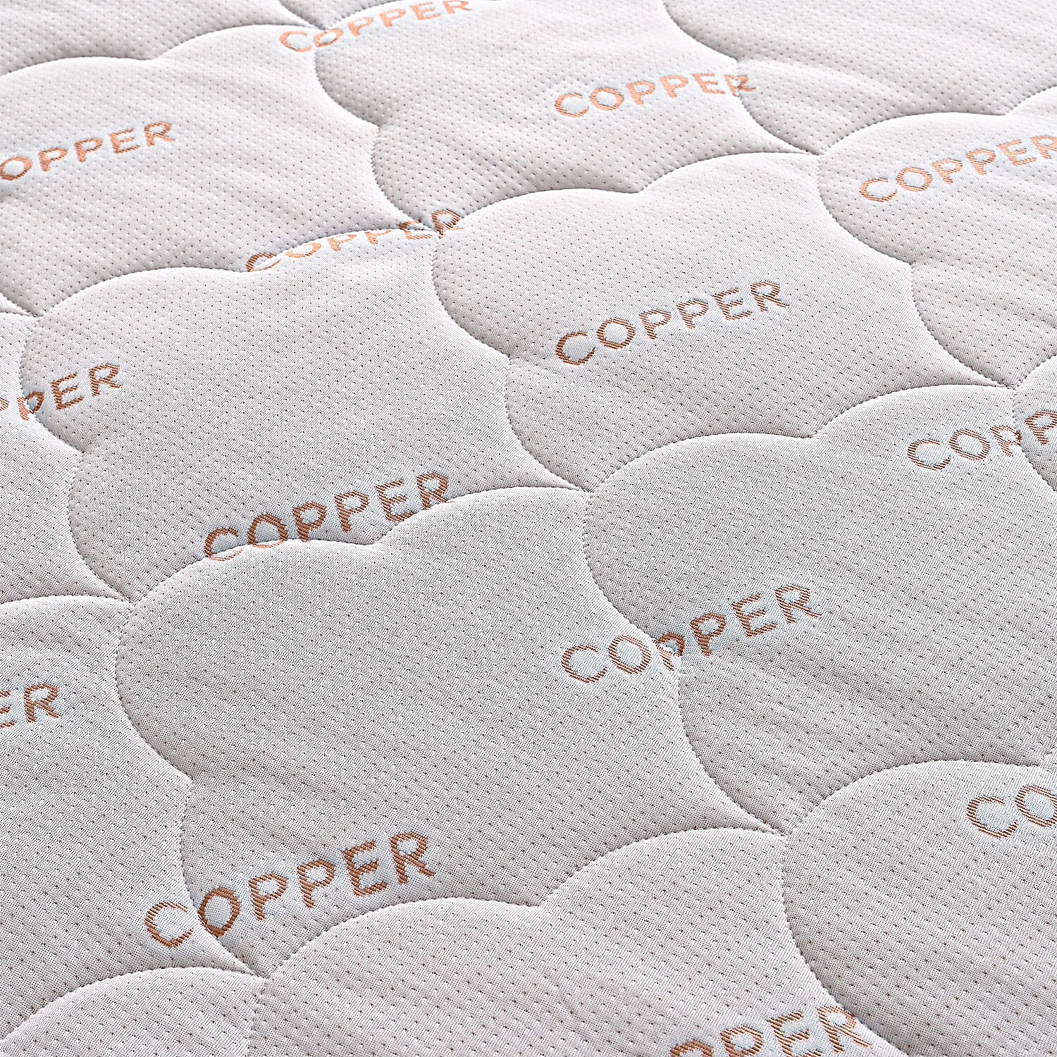 Quilted 150gsm Copper Waterproof Mattress Protector - Anti bac Protection (Size King) - White & Copper