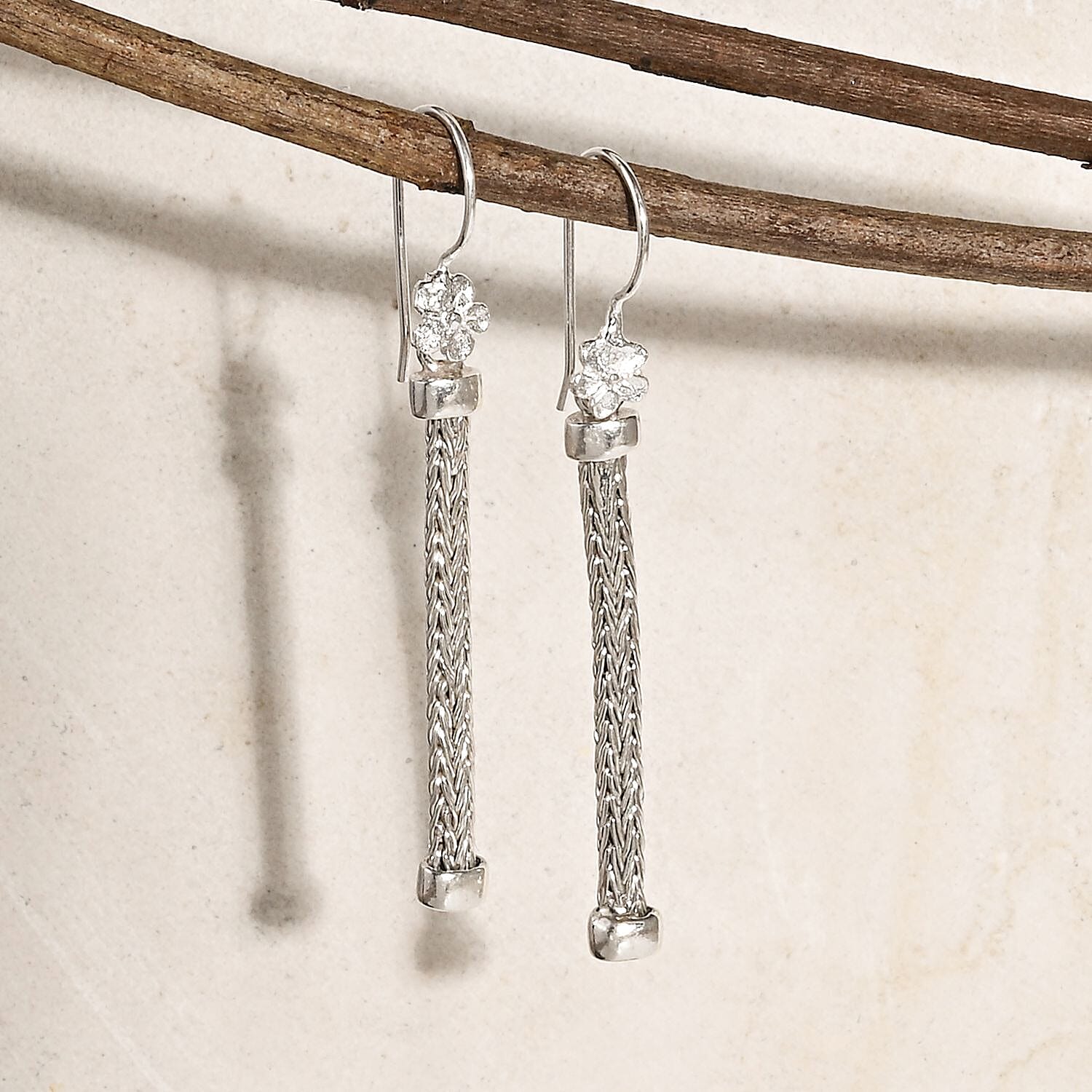 Bali Legacy Sterling Silver Earring with Hook, Silver Wt. 3.95 Gms.