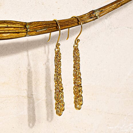 Bali Legacy Sterling Silver Earring with Hook in 22K Vermeil Yellow Gold Plated, Silver Wt. 6.30 Gms.