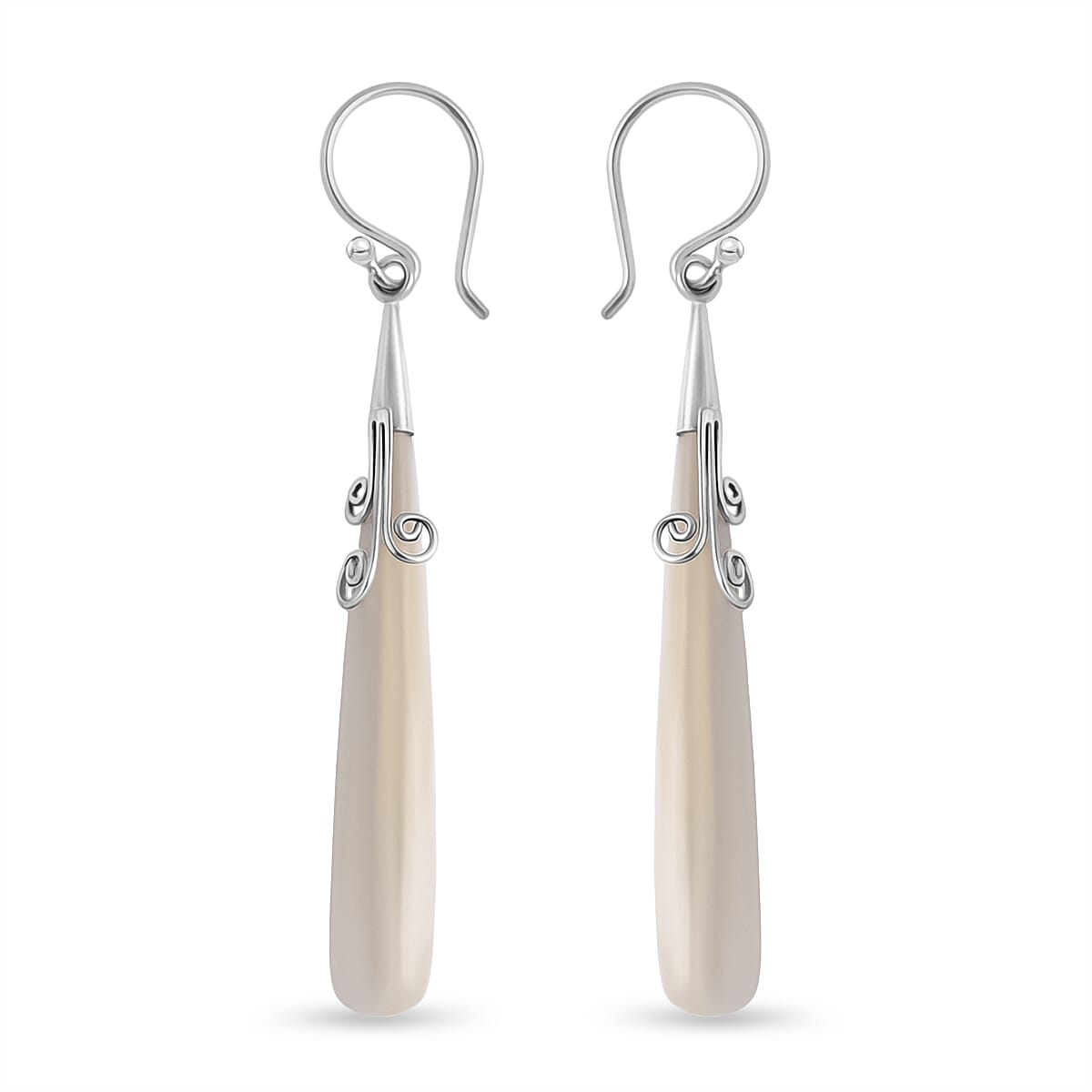 Mother Of Pearl Earring Sterling Silver  0.010  Ct.