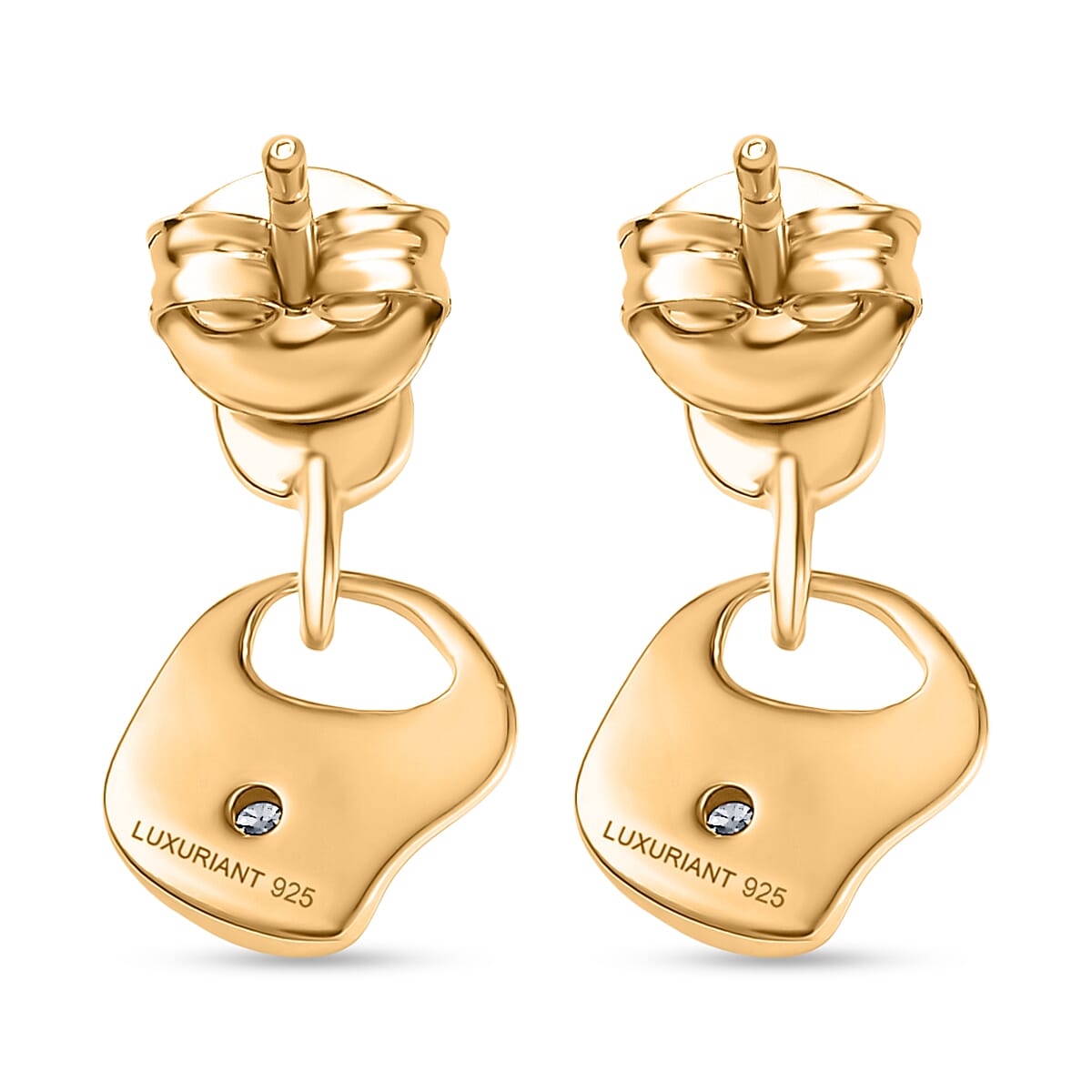 Luxuriant Lab Grown Diamond (SI-GH) Dangling Push Back Earring in 18K Vermeil Yellow Gold Plated Sterling Silver 0.16 Ct.