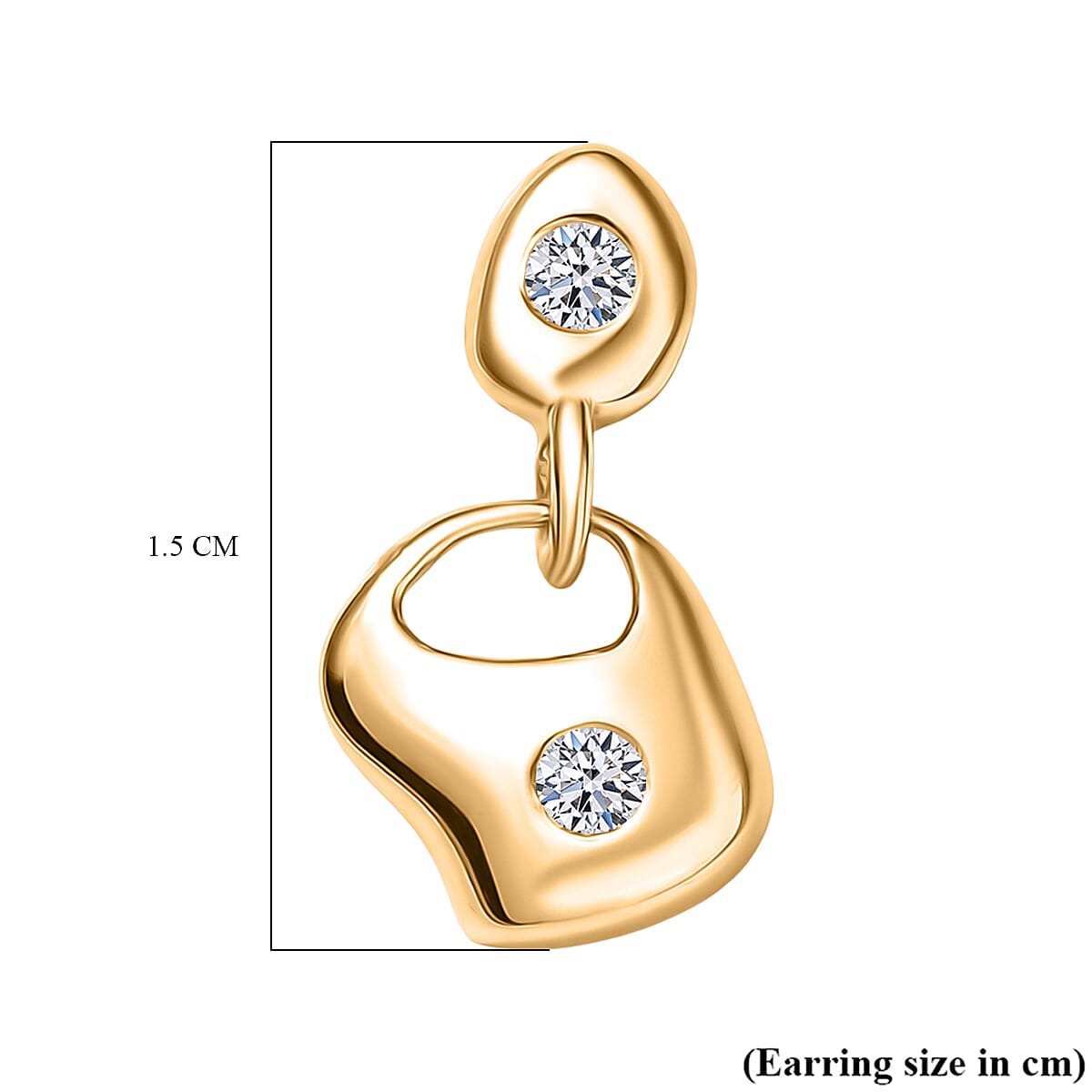 Luxuriant Lab Grown Diamond (SI-GH) Dangling Push Back Earring in 18K Vermeil Yellow Gold Plated Sterling Silver 0.16 Ct.