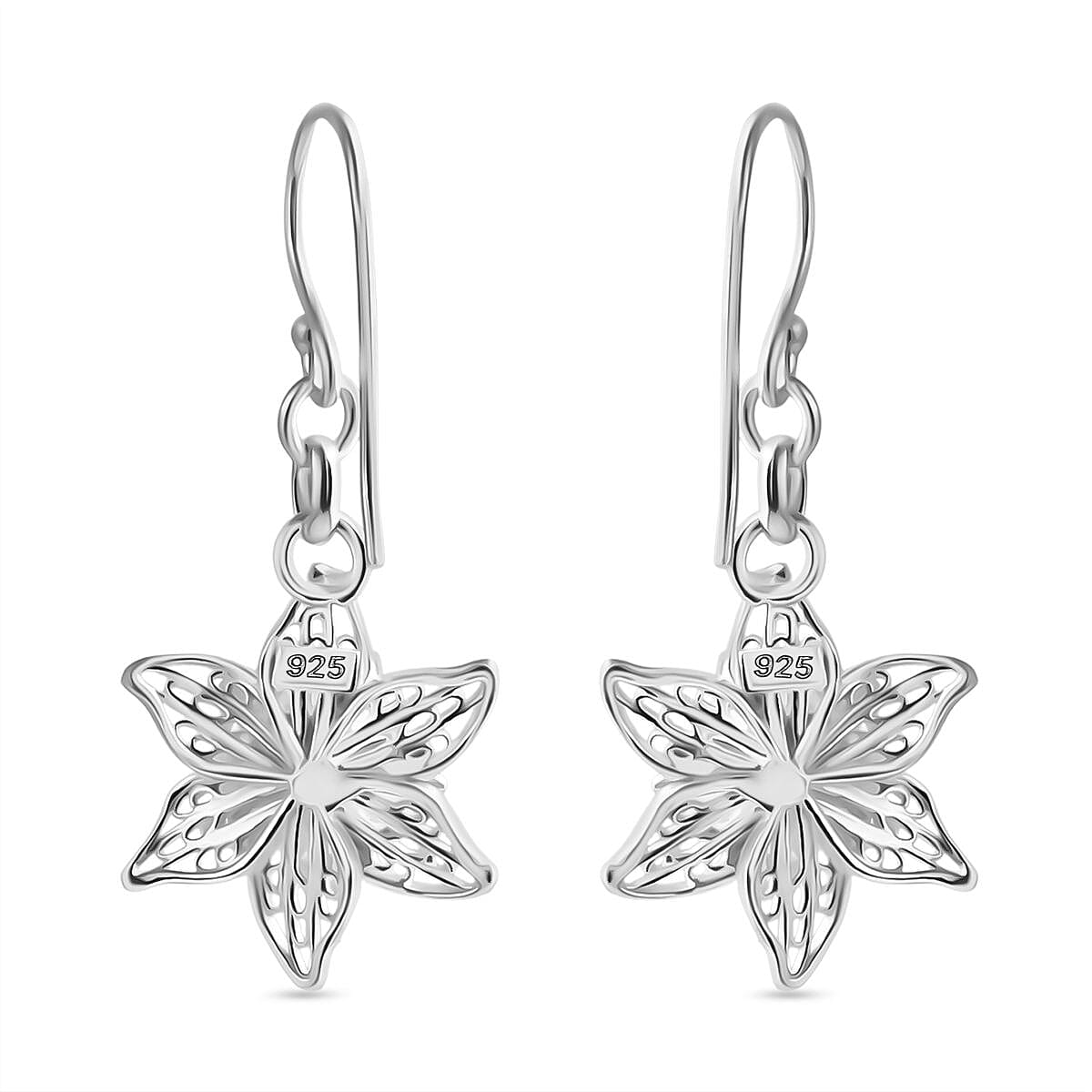 Bali Legacy Sterling Silver Star Dangle Earring with Hook, Silver Wt. 4.82 Gms.