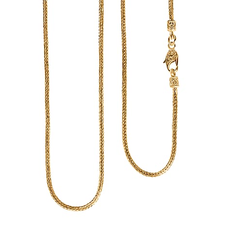 Bali Legacy - 22K Vermeil Yellow Gold Plating Tulang Naga Necklace (Size 18) in Sterling Silver, Silver Wt. 10.83 Gms.