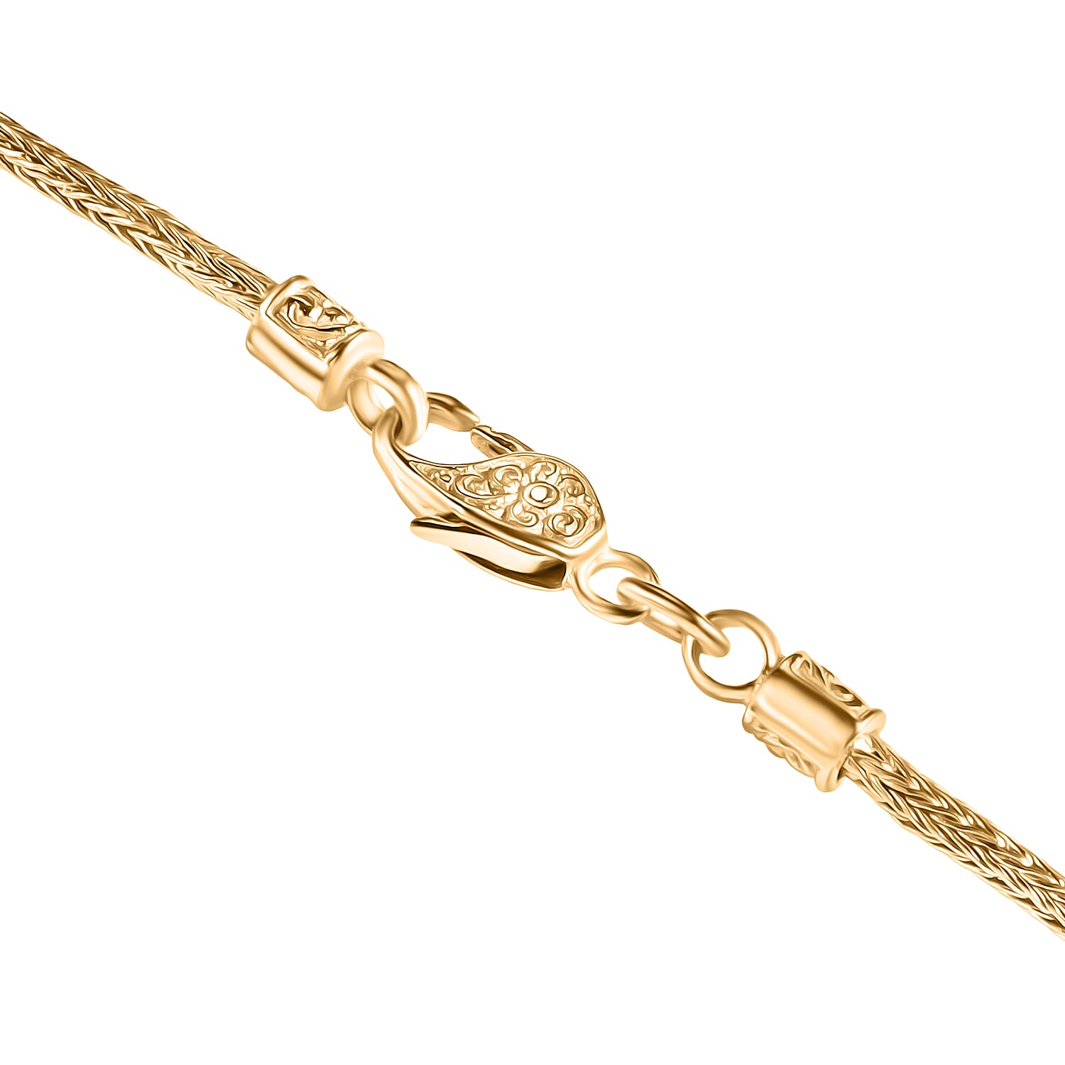 D'Joy Royal Bali Collection - 22K Vermeil Yellow Gold Plating Tulang Naga Necklace (Size 24) in Sterling Silver, Silver Wt. 13.84 Gms.