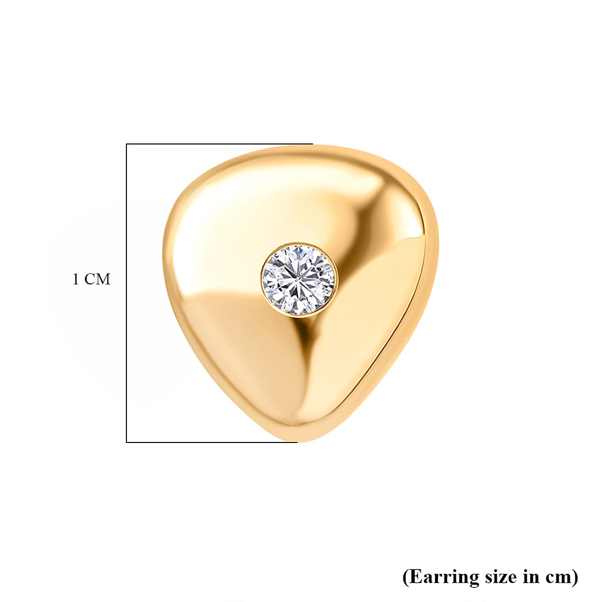 Luxuriant Lab Grown Diamond (SI-GH) Solitaire Stud Push Post Earring in 18K Vermeil Yellow Gold Plated Sterling Silver