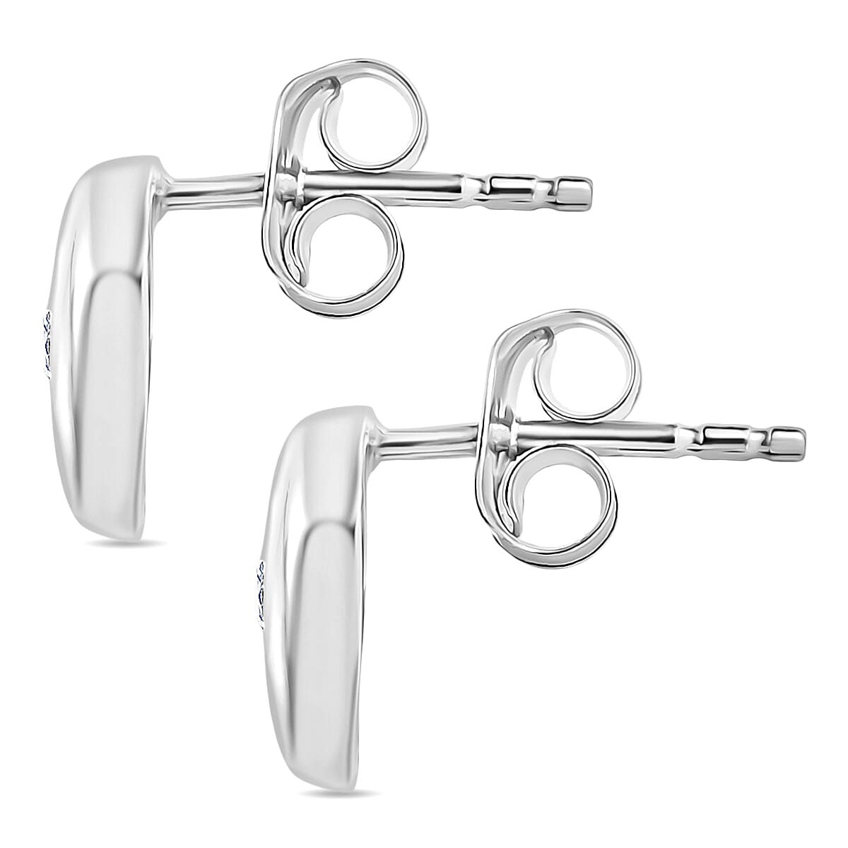 Luxuriant Lab Grown Diamond (SI-GH) Solitaire Stud Push Post Earring in Rhodium Overlay Sterling Silver