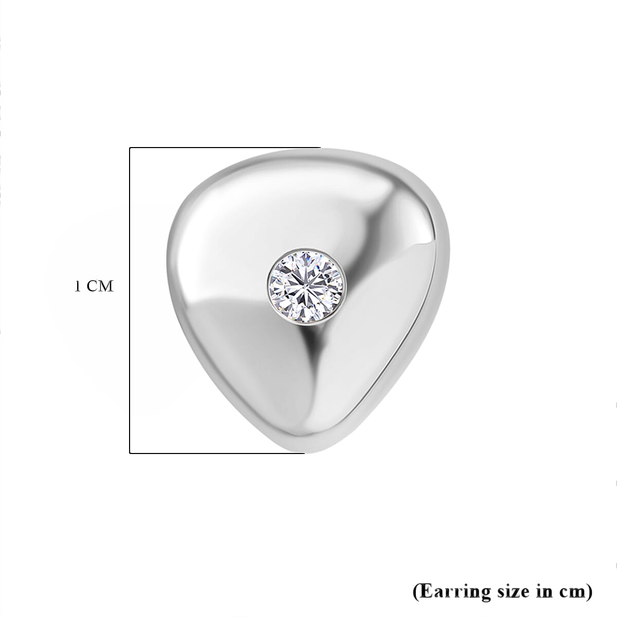 Luxuriant Lab Grown Diamond (SI-GH) Solitaire Stud Push Post Earring in Rhodium Overlay Sterling Silver