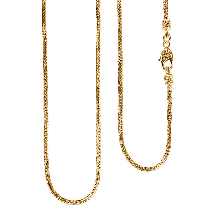 D'Joy - 22K Vermeil Yellow Gold Plating Tulang Naga Necklace (Size 20) in Sterling Silver, Silver Wt. 11.84 Gms.