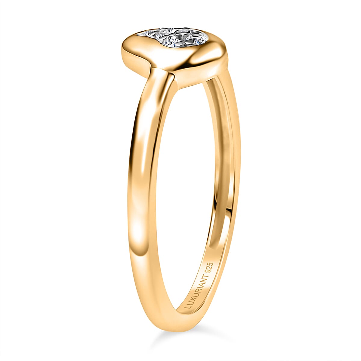 Luxuriant Lab Grown Diamond (SI-GH) Cluster Ring in 18K Vermeil Yellow Gold Plated Sterling Silver