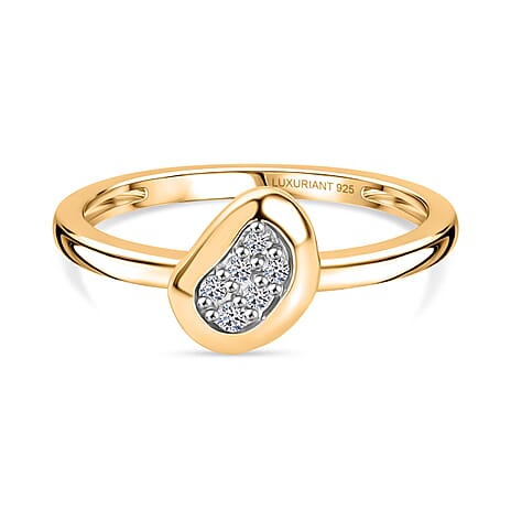 Luxuriant Lab Grown Diamond (SI-GH) Cluster Ring in 18K Vermeil Yellow Gold Plated Sterling Silver