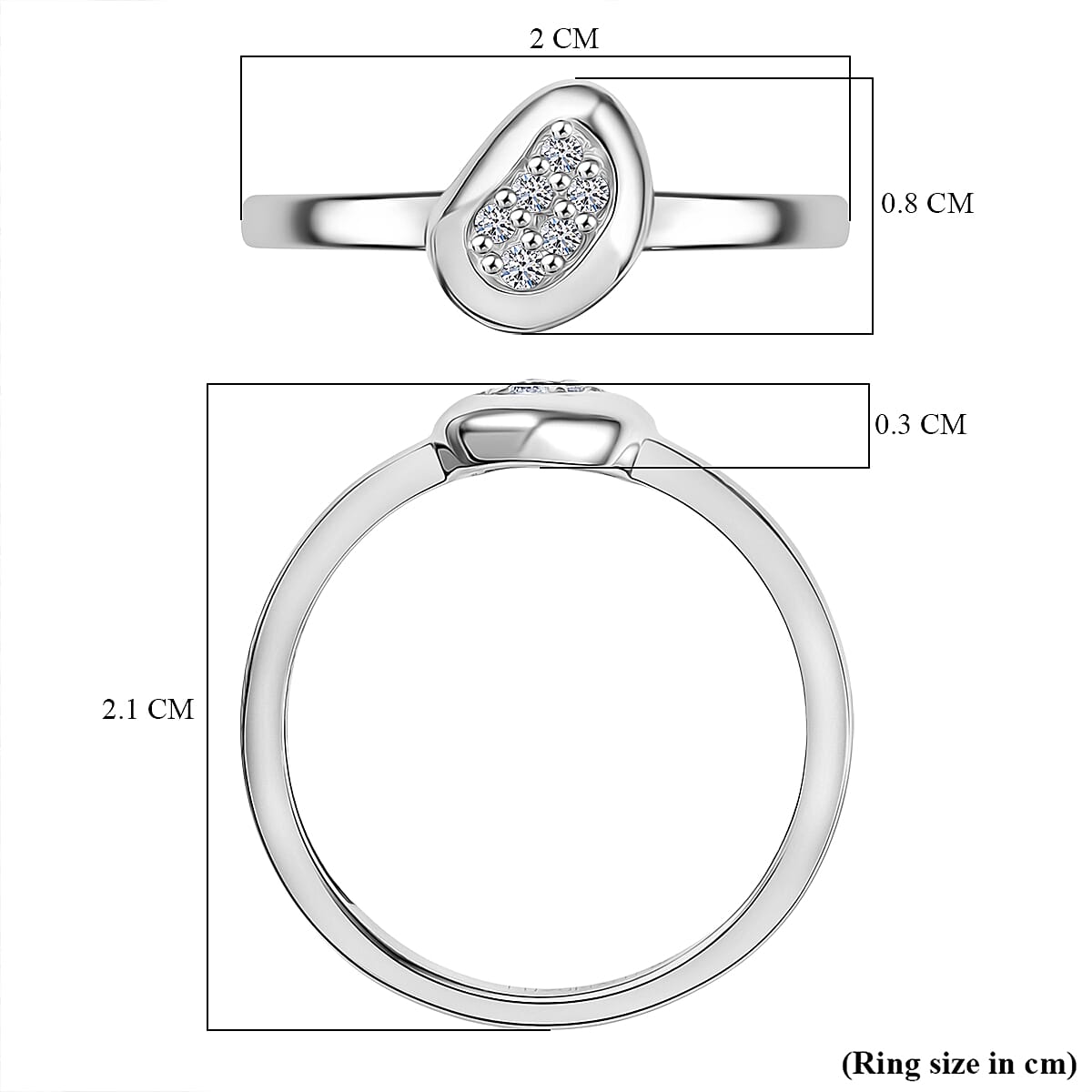 Luxuriant Lab Grown Diamond (SI-GH) Cluster Ring in Sterling Silver