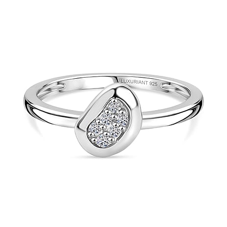 Luxuriant Lab Grown Diamond (SI-GH) Cluster Ring in Rhodium Overlay Sterling Silver