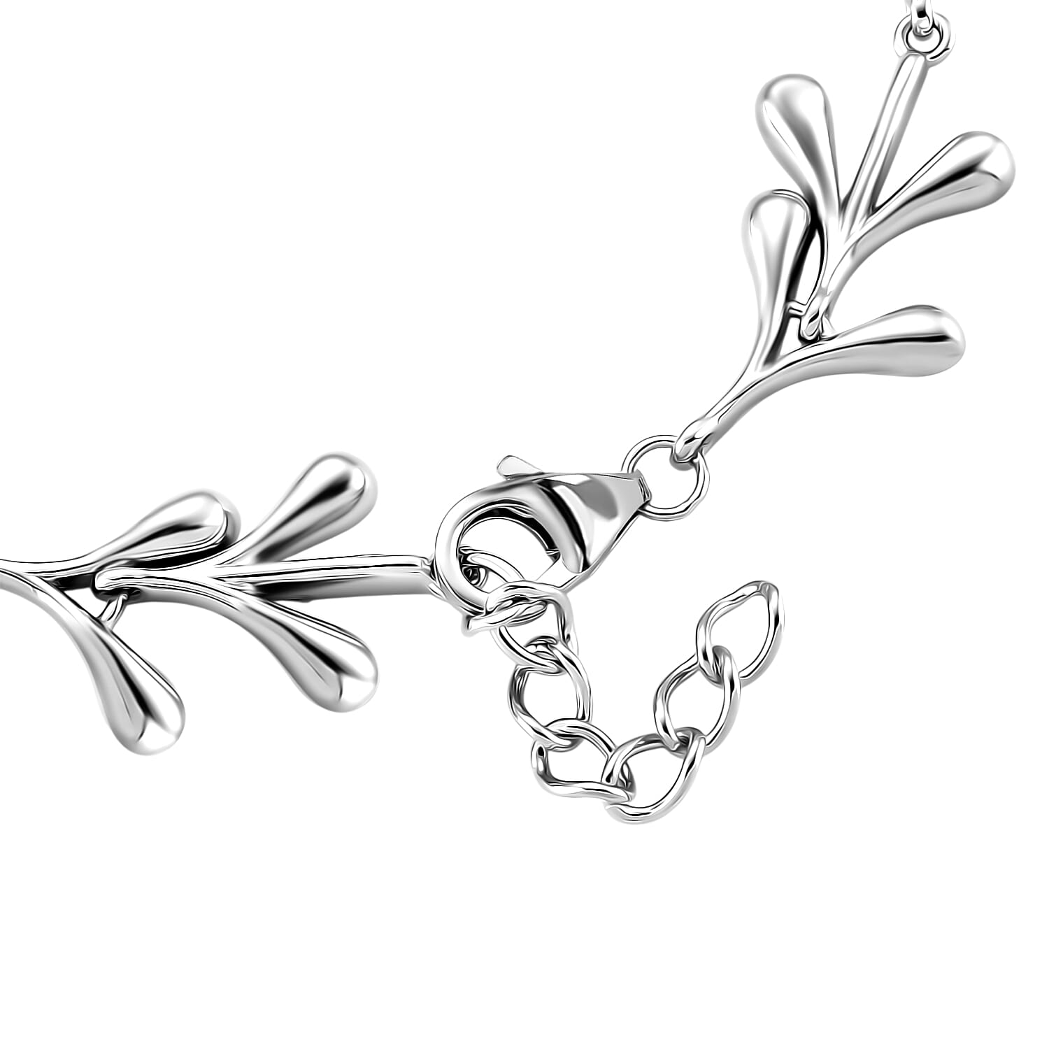 Lucy Q-Drop Collection Rhodium Overlay Sterling Silver Splash Bracelet (Size 7 - 1 Ext), Silver Wt. 13.00 Gms.