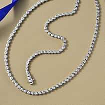 LUXURIANT 6 Ct. Lab Grown Diamond Line Necklace in Rhodium Overlay Sterling Silver, 20 Inch