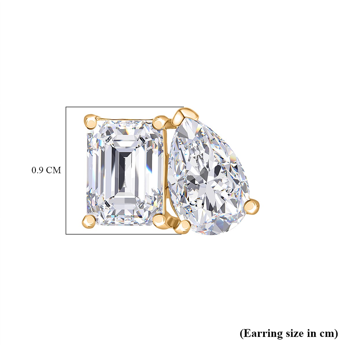 D'Joy Moissanite Solitaire Stud Push Post Earring Sterling Silver  3.714  Ct.