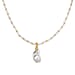 White Shell Pearl & White Cubic Zirconia Necklace (Size 20 - 2 Ext) in Yellow Gold Plated
