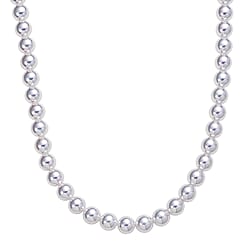Akoya White Shell Pearl Necklace (Size - 20) Sterling Silver