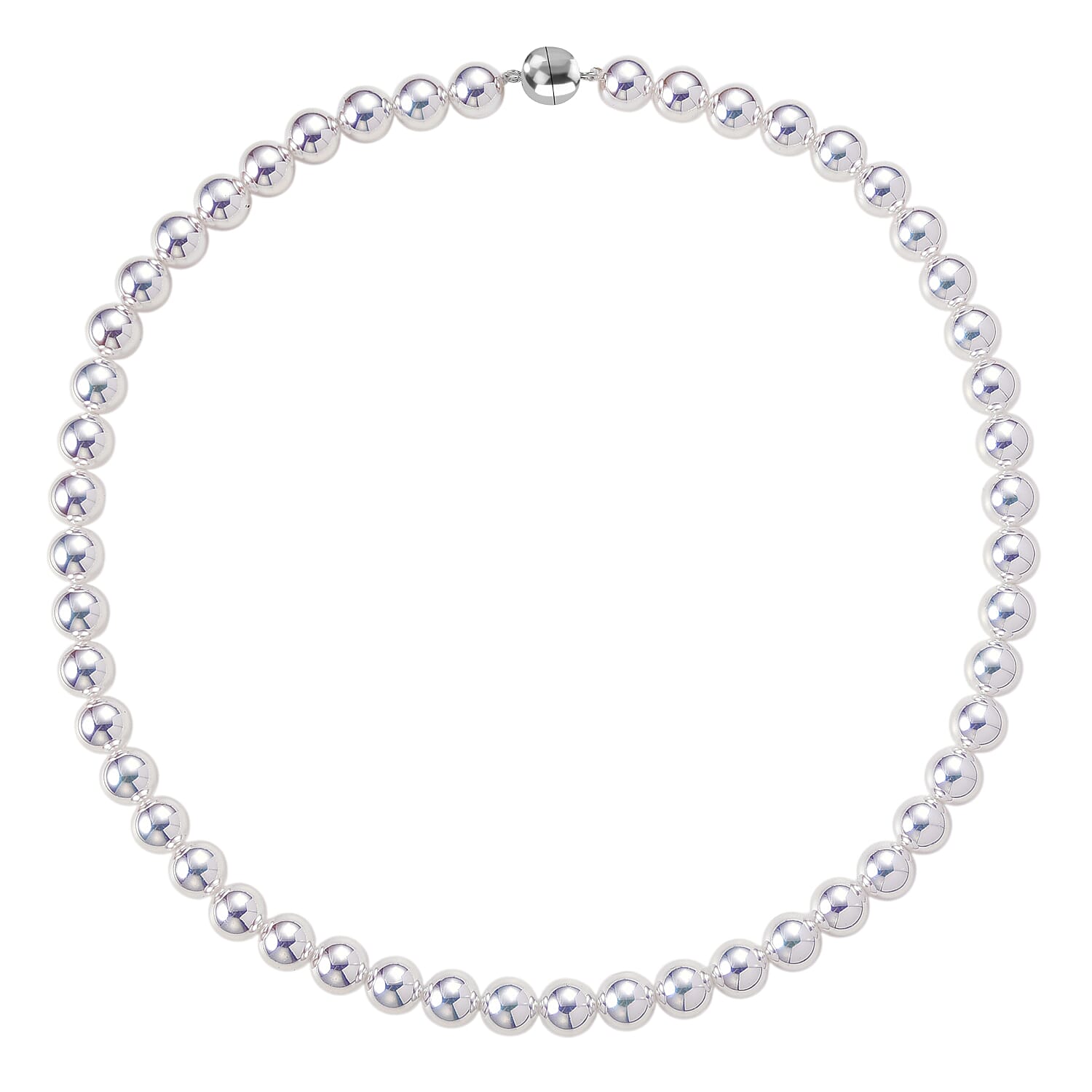 White Shell Pearl Fancy Necklace (Size - 20) Sterling Silver, Silver Wt.5.4 Gms  0.010  Ct.