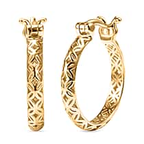 Treasure of Siam- 9K Yellow Gold Openwork Full Hoop Earring