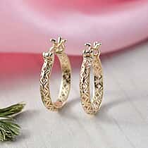 Treasure of Siam- 9K Yellow Gold Openwork Full Hoop Earring