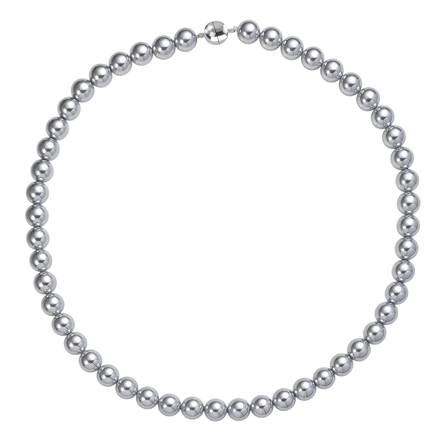 Grey Shell Pearl Fancy Necklace (Size - 20) Sterling Silver, Silver Wt.5.4 Gms  0.010  Ct.