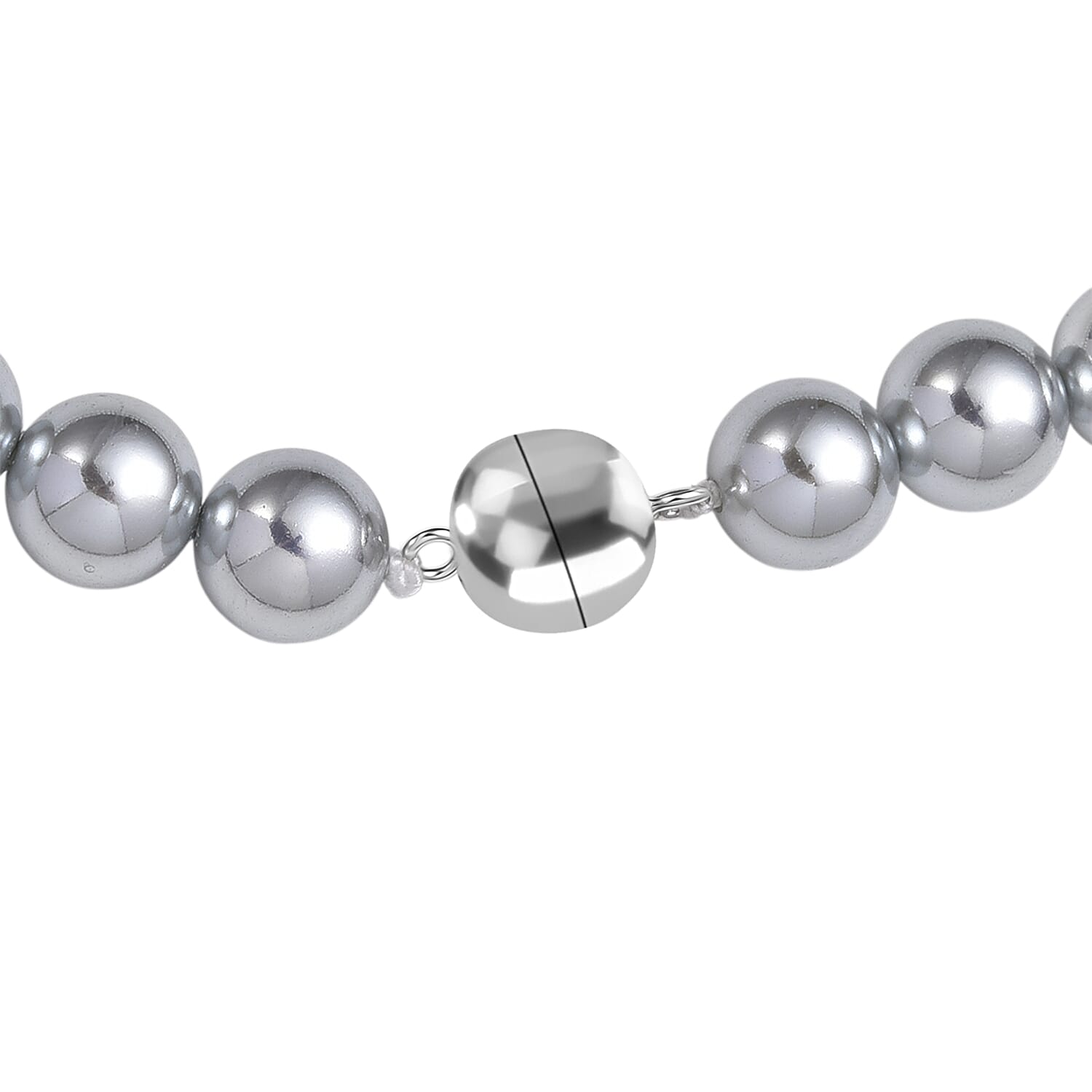 Grey Shell Pearl Fancy Necklace (Size - 20) Sterling Silver, Silver Wt.5.4 Gms  0.010  Ct.