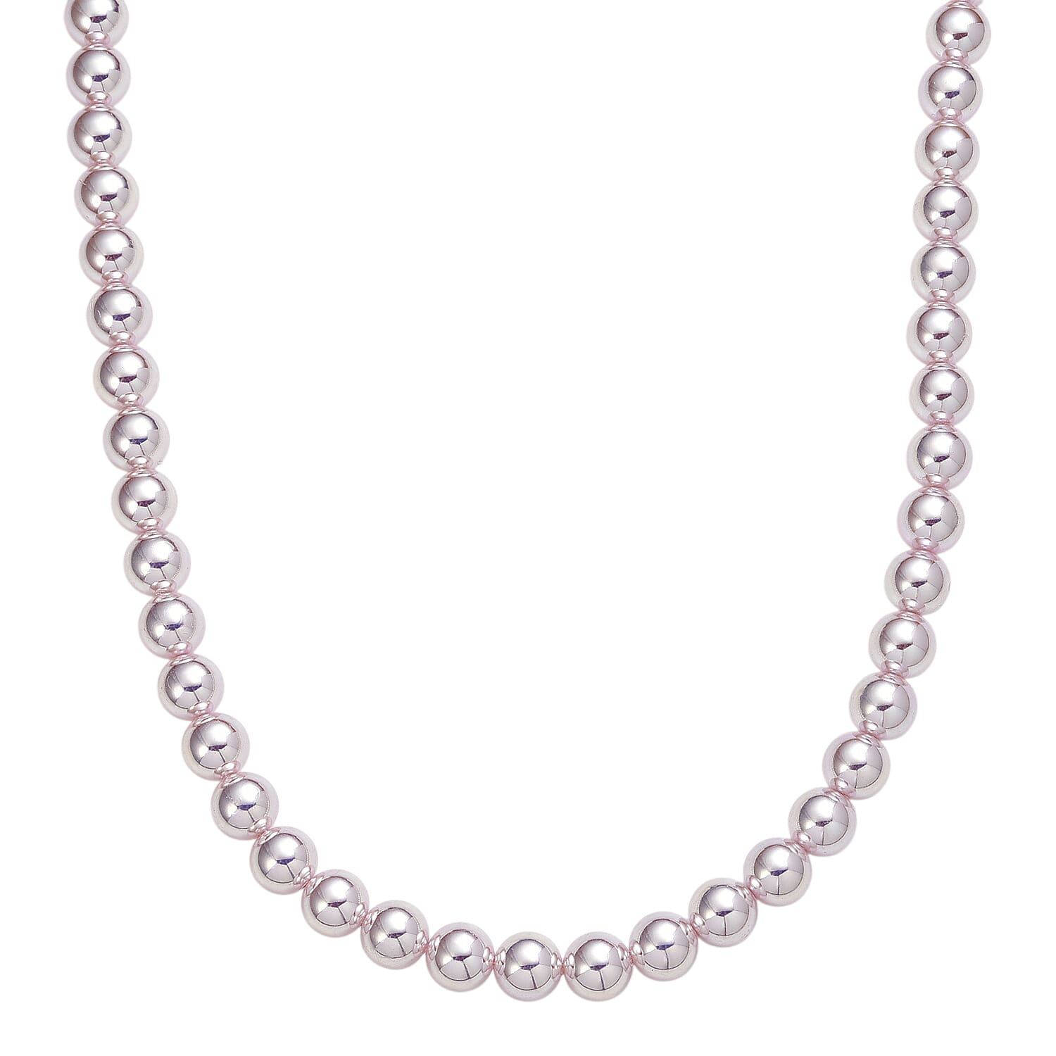 Peach Shell Pearl Fancy Necklace (Size - 20) Sterling Silver, Silver Wt.5.4 Gms  0.010  Ct.