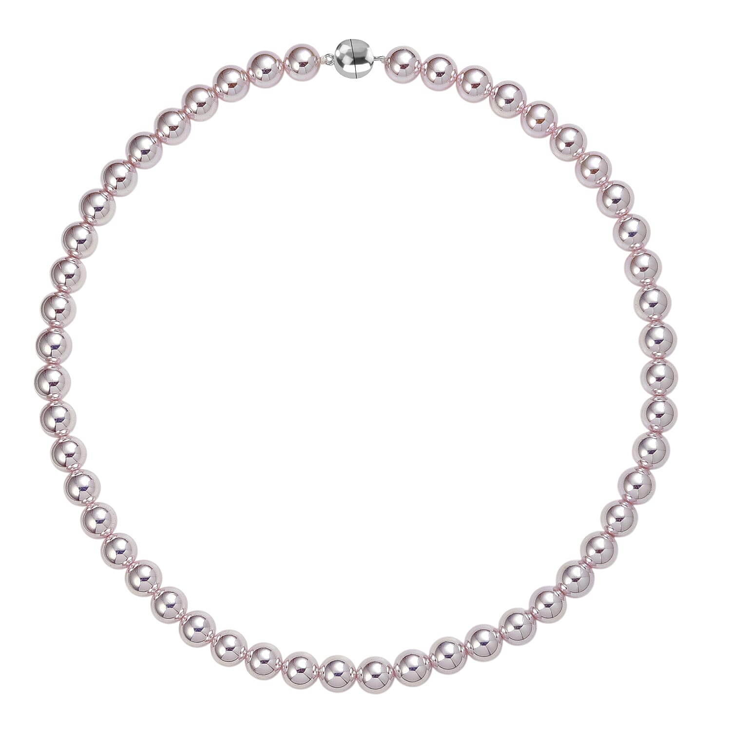Peach Shell Pearl Fancy Necklace (Size - 20) Sterling Silver, Silver Wt.5.4 Gms  0.010  Ct.