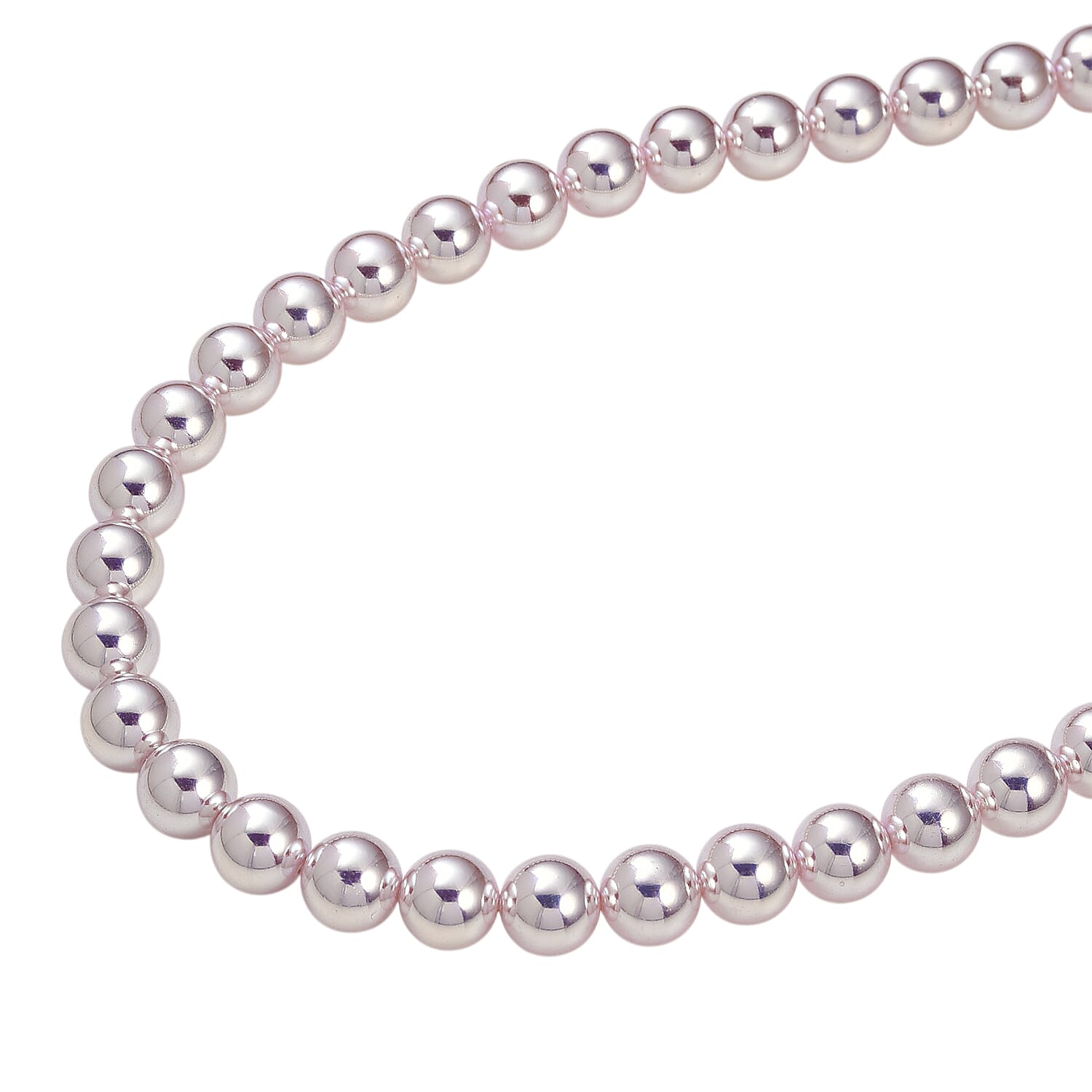 Peach Shell Pearl Fancy Necklace (Size - 20) Sterling Silver, Silver Wt.5.4 Gms  0.010  Ct.
