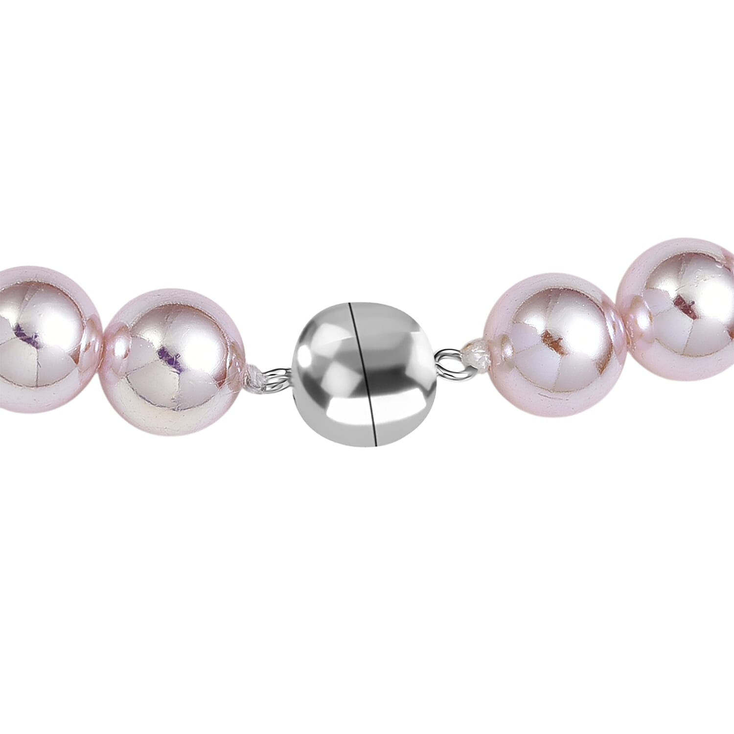Peach Shell Pearl Fancy Necklace (Size - 20) Sterling Silver, Silver Wt.5.4 Gms  0.010  Ct.