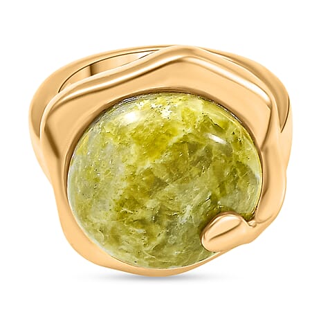 EverTrue Connemara Marble Ring in Yellow Gold Plated 13.95 Ct.