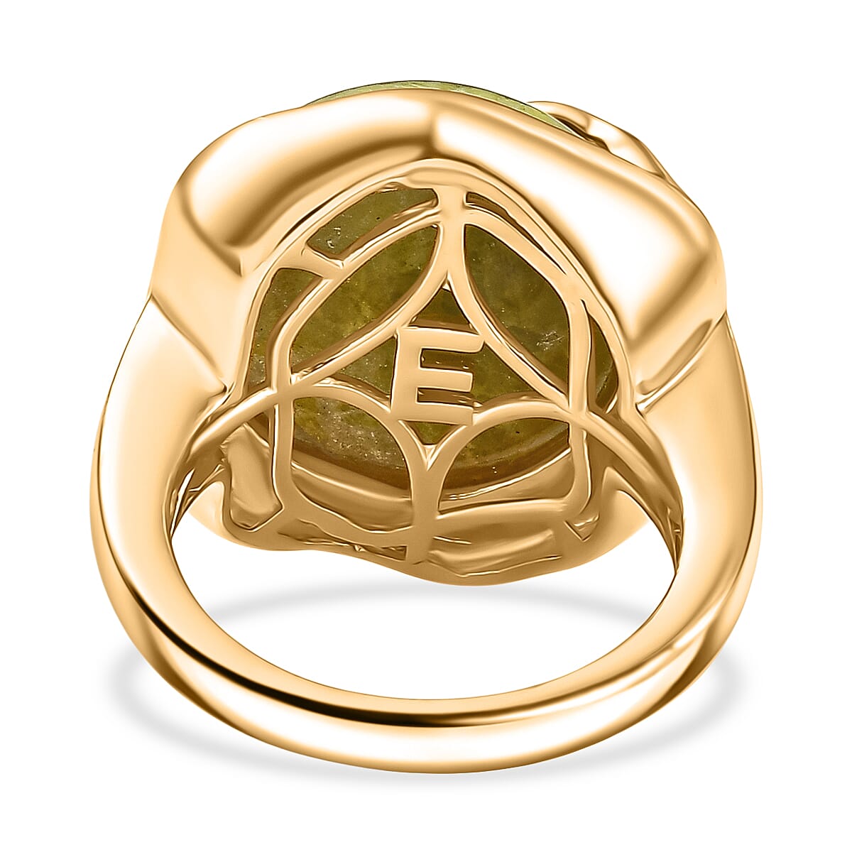 EverTrue Connemara Marble Ring in Yellow Gold Plated 13.95 Ct.