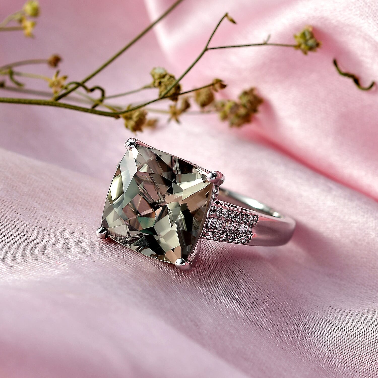 Rhapsody 950 Platinum AAAA Natural Turkizite & Natural White Diamond (VS-EF) Ring 10.24 Ct, Platinum Wt. 8.50 Gms.