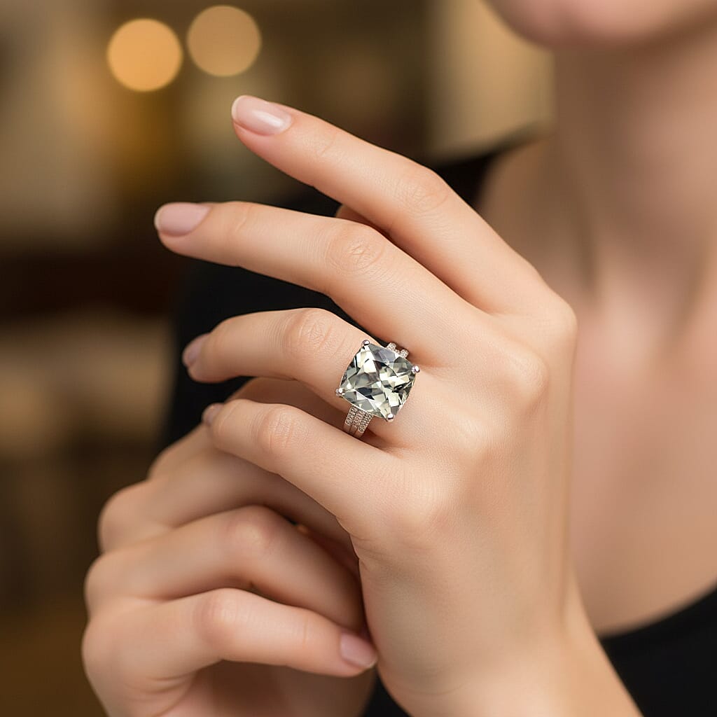 Rhapsody 950 Platinum AAAA Natural Turkizite & Natural White Diamond (VS-EF) Ring 10.24 Ct, Platinum Wt. 8.50 Gms.