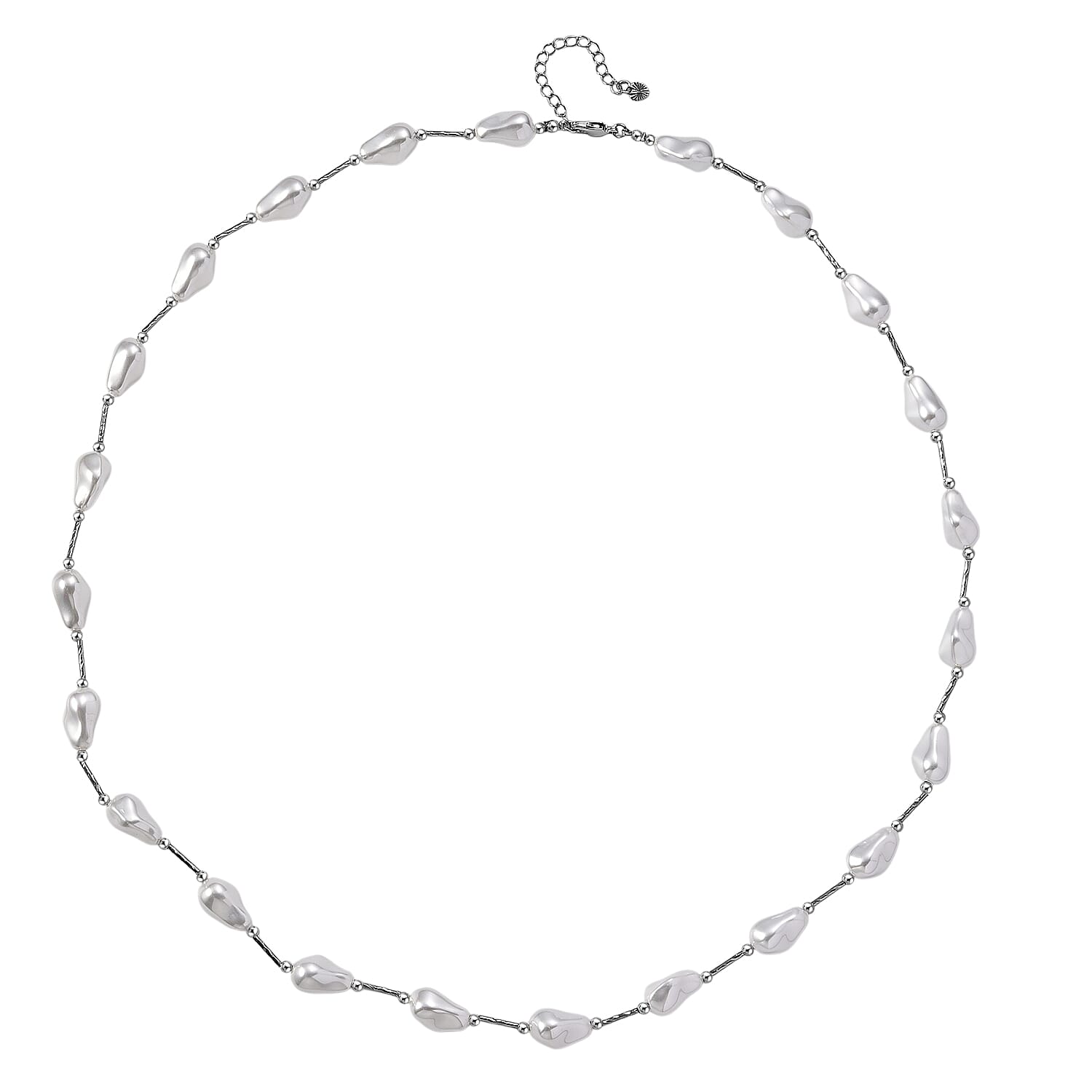 Peacock Colour Shell Pearl Necklace (Size 28 - 2 Ext) with Lobster Clasp