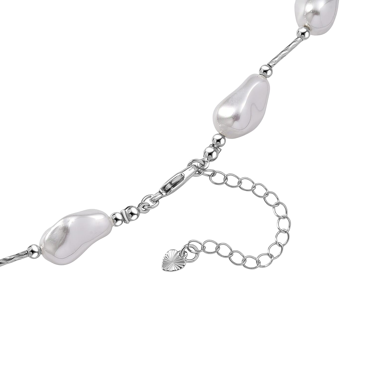 Peacock Colour Shell Pearl Necklace (Size 28 - 2 Ext) with Lobster Clasp