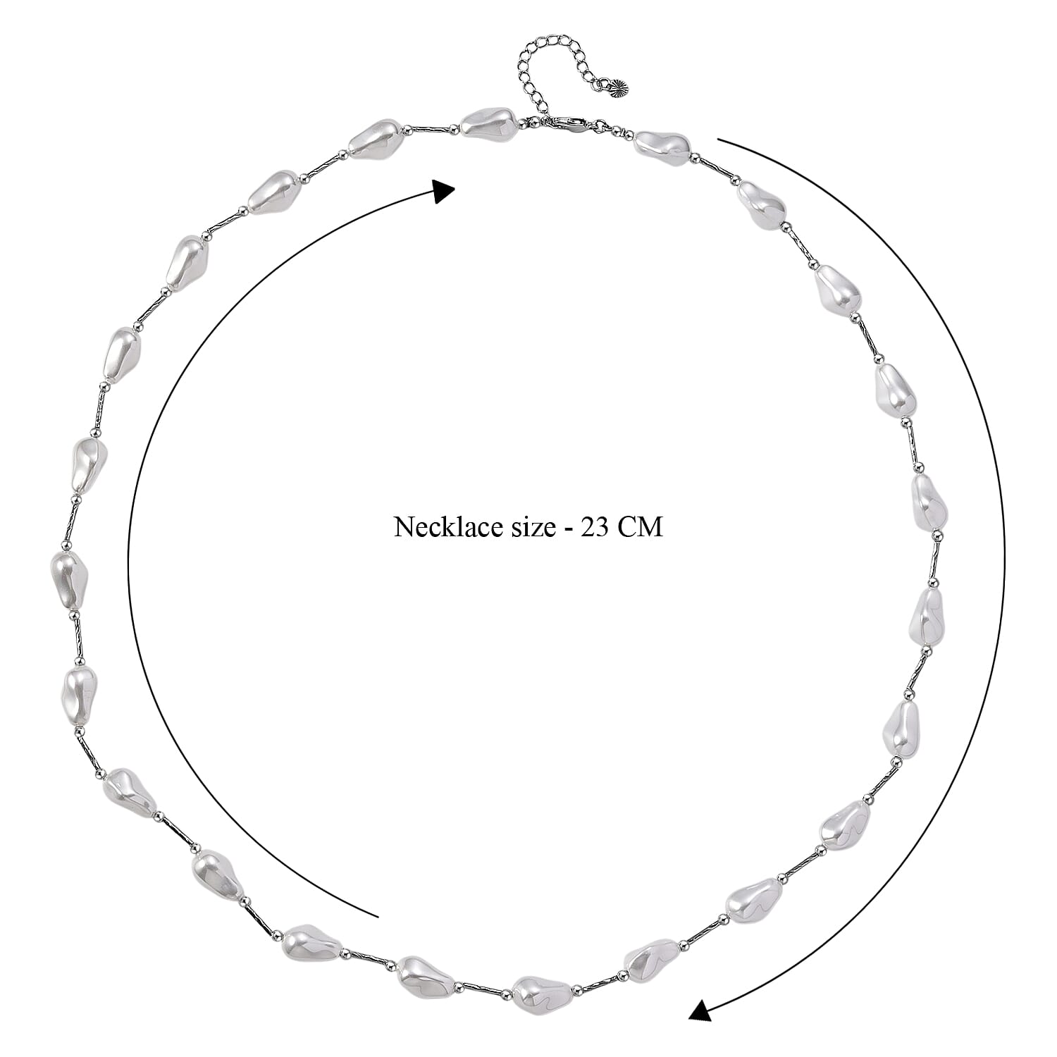 Peacock Colour Shell Pearl Necklace (Size 28 - 2 Ext) with Lobster Clasp