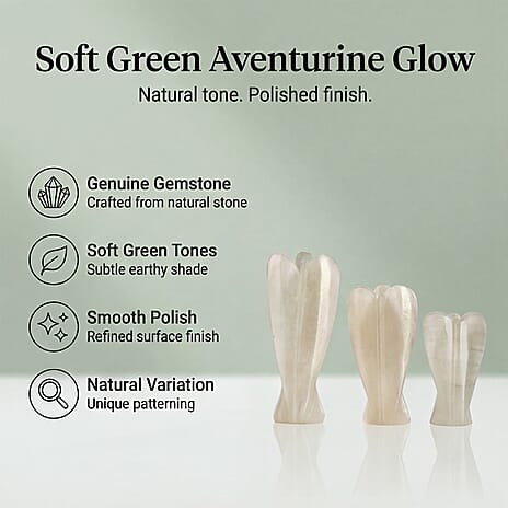 Bliss - Beyond Set of 3 Green Aventurine Gemstone Angel