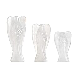Bliss & Beyond Set of 3 Black Obsidian Gemstone Angel