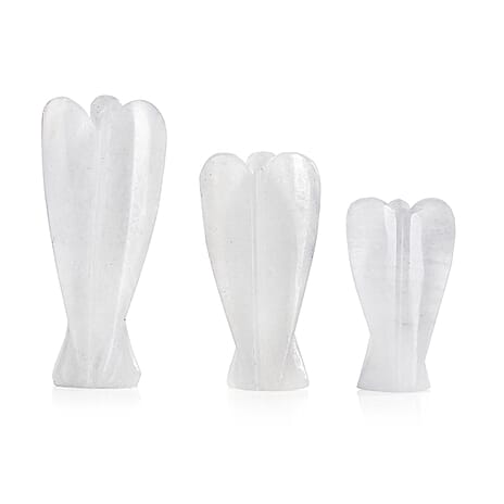 Bliss - Beyond Set of 3 Clear Quartz Gemstone Angel - White