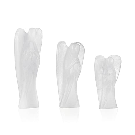 Bliss - Beyond Set of 3 Clear Quartz Gemstone Angel - White