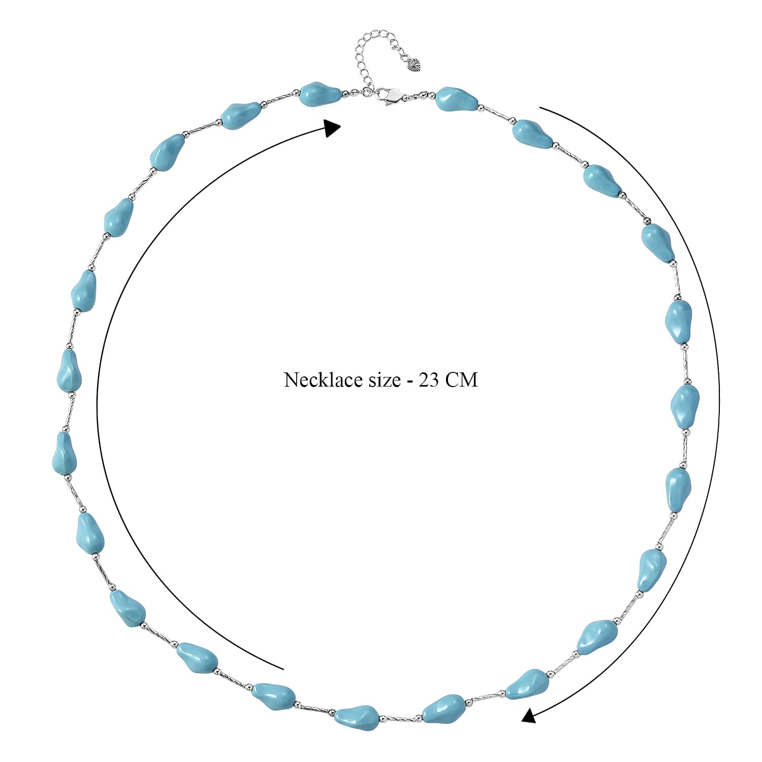 Sleeping Beauty Blue Shell Pearl Necklace (Size 28 - 2 Ext) with Lobster Clasp
