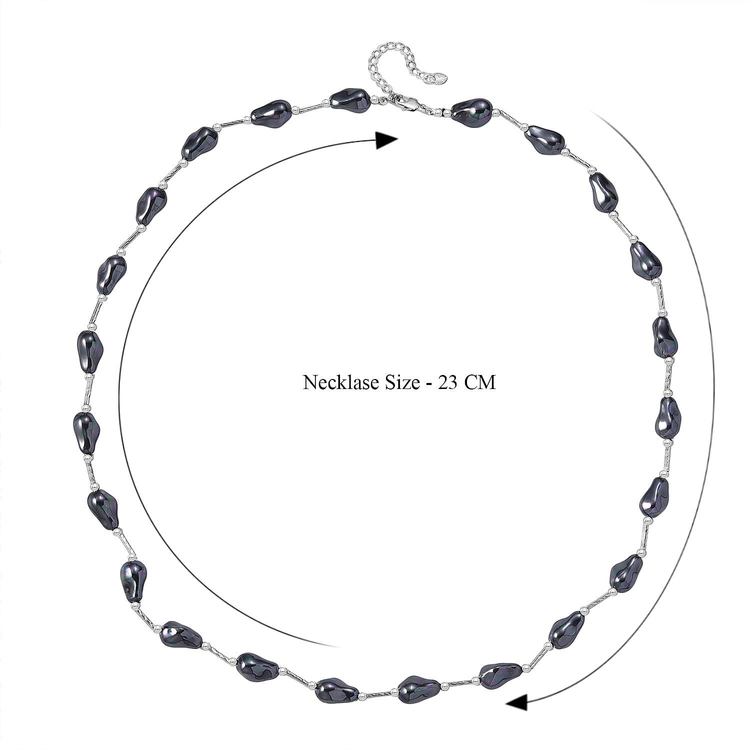 White Shell Pearl Necklace (Size 28 - 2 Ext)