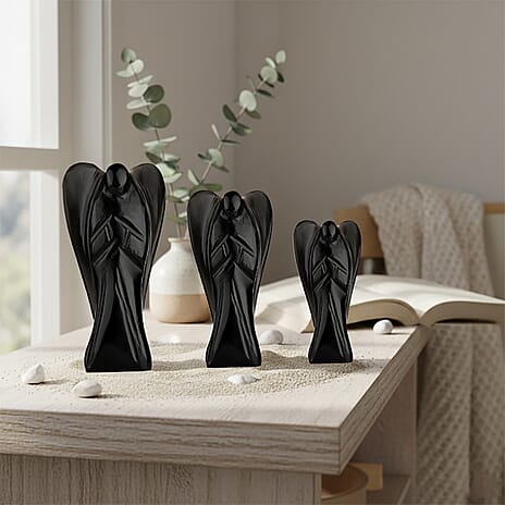 Bliss - Beyond Set of 3 Black Obsidian Gemstone Angel
