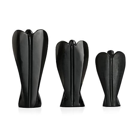 Bliss - Beyond Set of 3 Black Obsidian Gemstone Angel