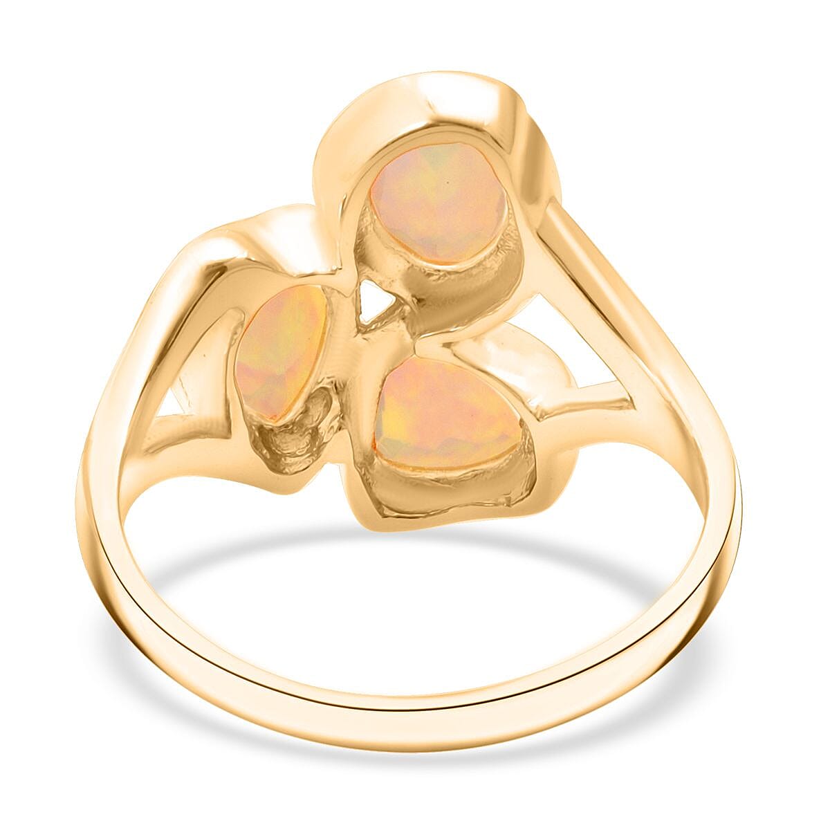 D'Joy Ethiopian Opal Ring in Yellow Gold Plated Sterling Silver 1.28 Ct.